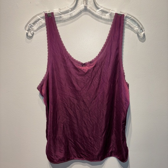 Vintage Purple Embroidery Lace Silky Babydoll Camisole Y2K Feminine Sensuous SzL - Picture 2 of 9